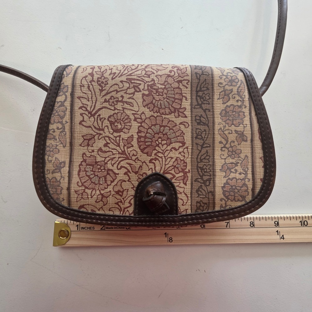 Liz Claiborne Bag Vintage Y2K Crossbody Brown Floral Cottagecore Boho Small - Picture 11 of 15